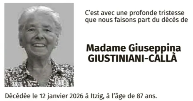 Traueranzeige für Giuseppina Giustiniani-Callà