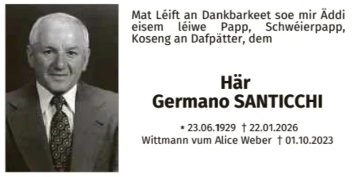 Traueranzeige für Germano Santicchi