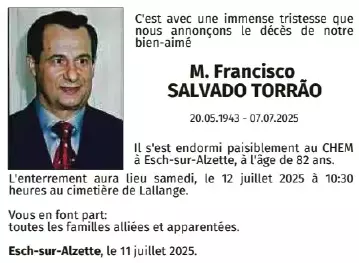 Traueranzeige für Francisco Salvado Torrao