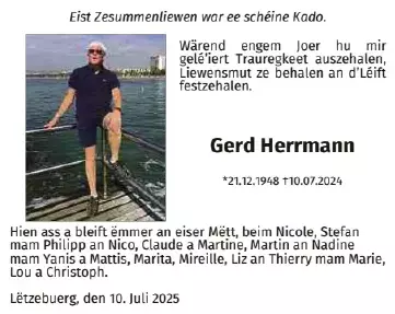 Traueranzeige für Gerd Herrmann