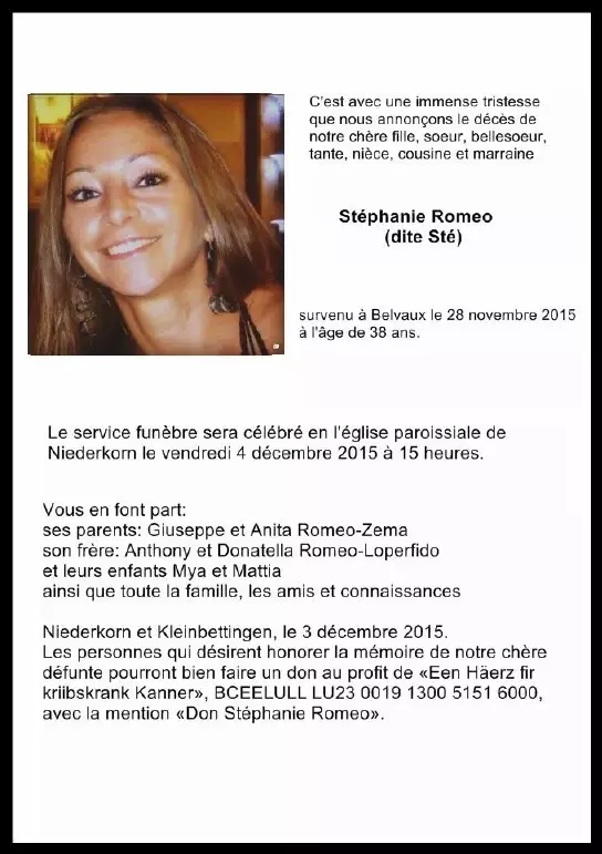 Traueranzeige für Stéphanie (dite Sté) Romeo