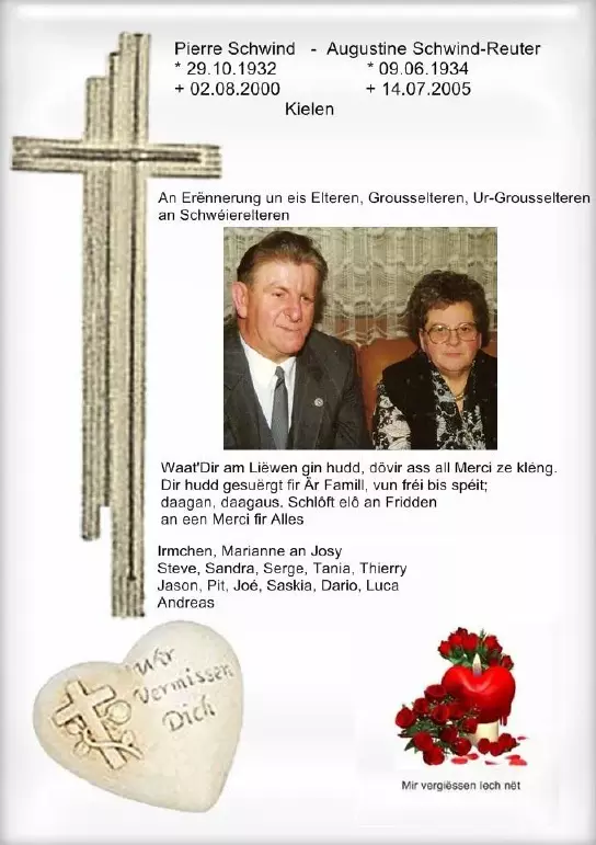 Traueranzeige für Pierre Schwind Augustine-Schwind-Reuter