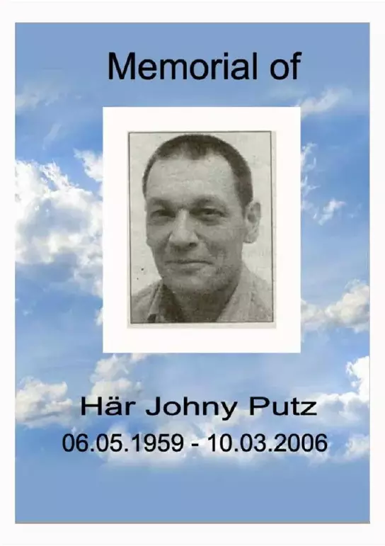 Traueranzeige für Putz Johny