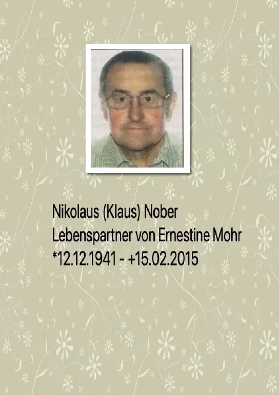 Traueranzeige für Nikolaus (Klaus) Nober
