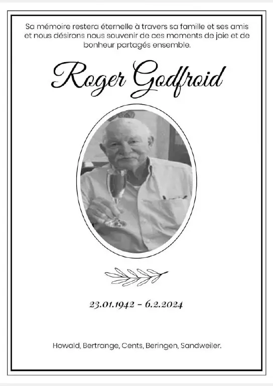 Traueranzeige für Roger Godfroid