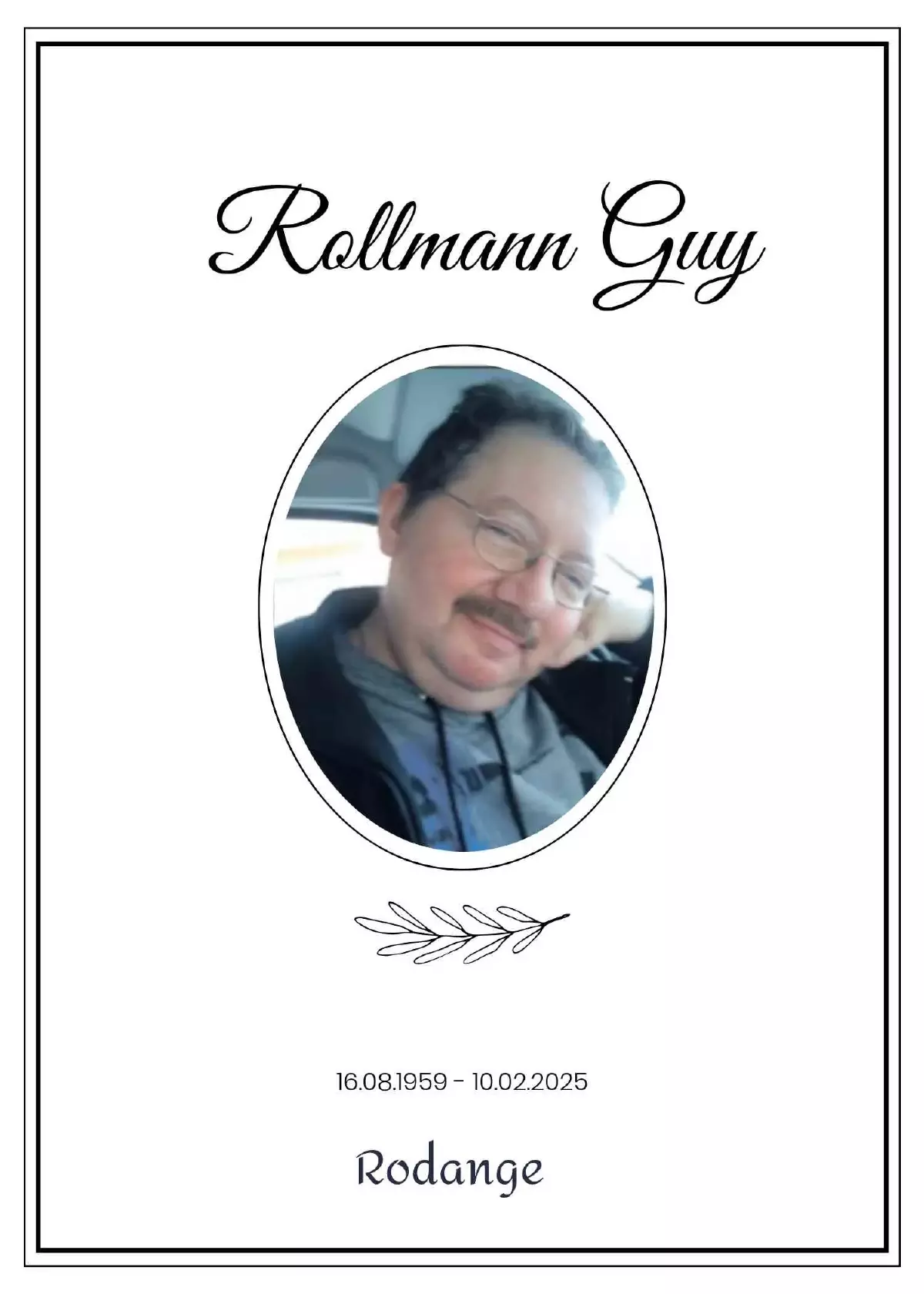 Traueranzeige für Guy Rollmann