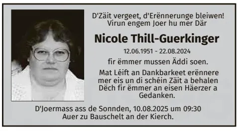 Traueranzeige für Nicole Thill-Guerkinger