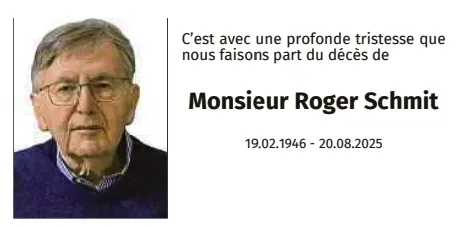 Traueranzeige für Roger Schmit