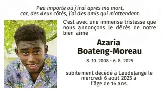 Traueranzeige für Azaria Boateng-Moreau