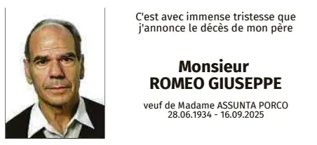 Traueranzeige für Giuseppe Romeo