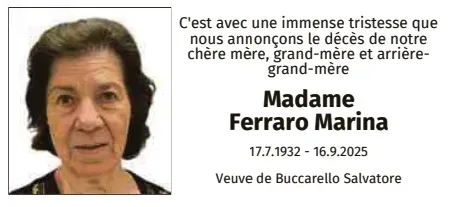 Traueranzeige für Marina Ferraro