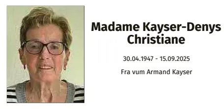 Traueranzeige für Christiane Kayser-Denys