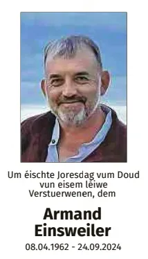 Traueranzeige für Armand Einsweiler