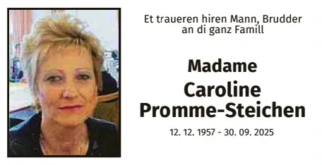 Traueranzeige für Caroline Promme-Steichen