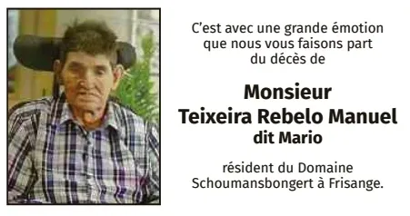 Traueranzeige für Manuel Teixeira Rebelo