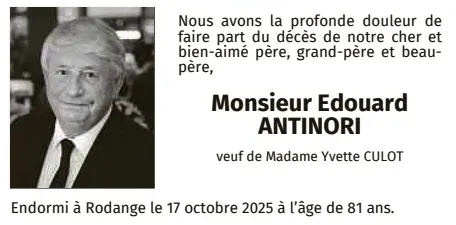 Traueranzeige für Edouard Antinori