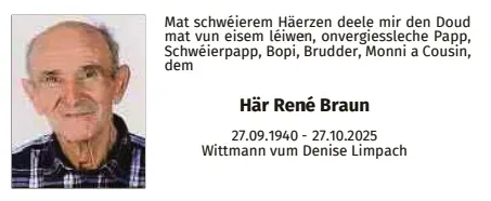 Traueranzeige für René Braun