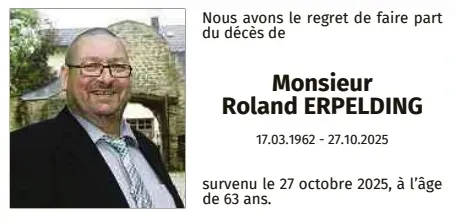 Traueranzeige für Roland Erpelding