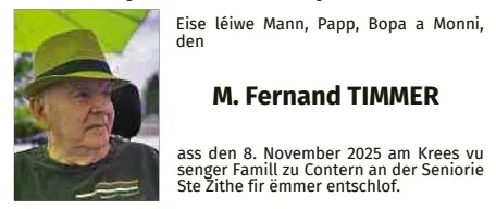 Traueranzeige für Fernand Timmer
