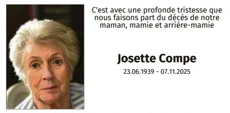 Traueranzeige für Josette Compe