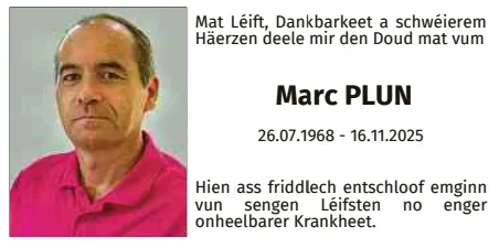 Traueranzeige für Marc Plun