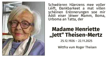 Traueranzeige für Henriette Theisen-Mertz