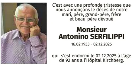 Traueranzeige für Antonino Serfilippi