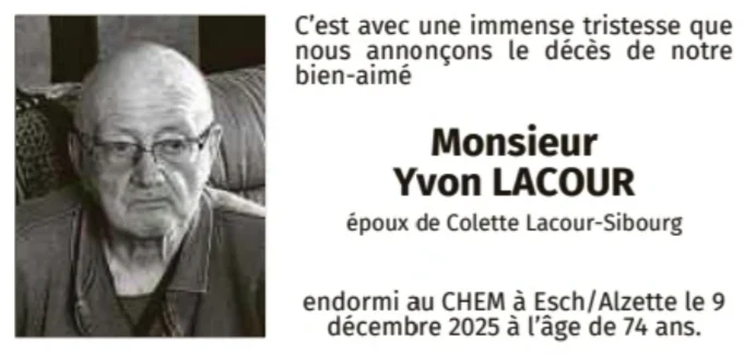 Traueranzeige für Yvon Lacour