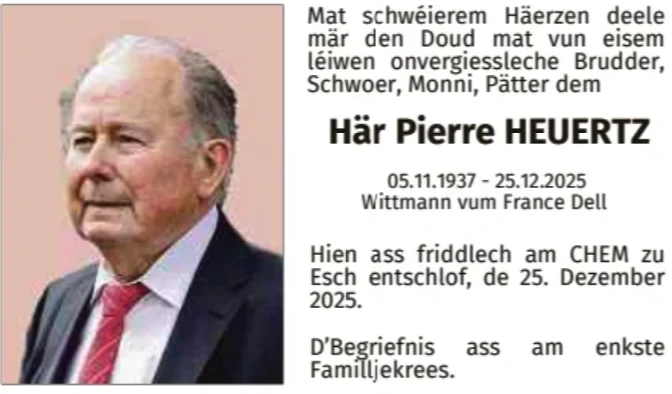 Traueranzeige für Pierre Heuertz