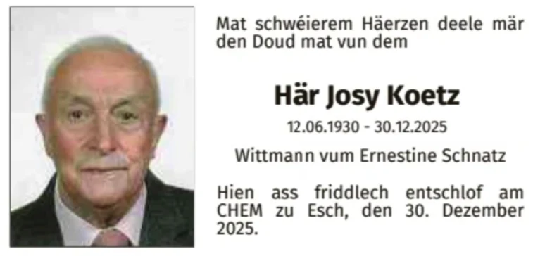 Traueranzeige für Josy Koetz