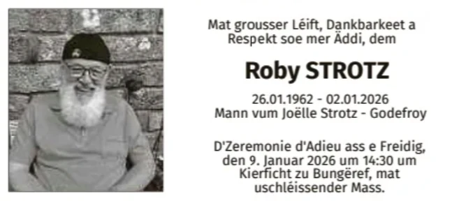 Traueranzeige für Roby Strotz