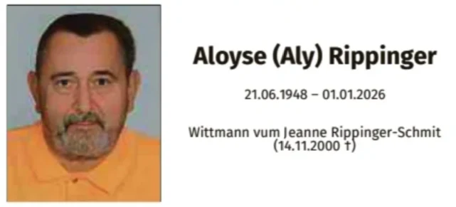 Traueranzeige für Aloyse Rippinger