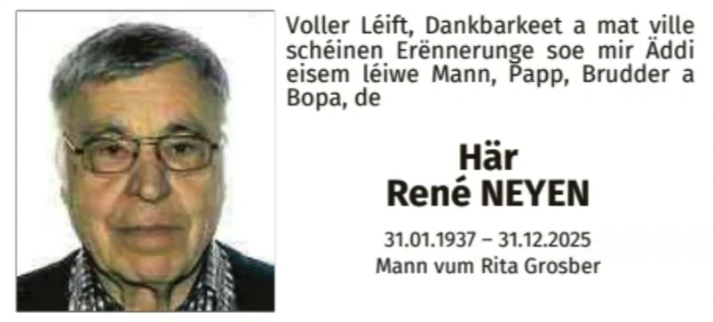 Traueranzeige für René Neyen