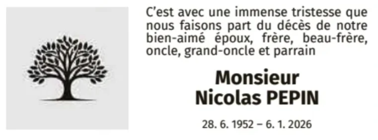 Traueranzeige für Nicolas Pepin