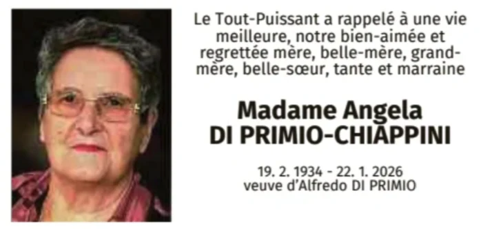 Traueranzeige für Angela Di Primo-Chiappini