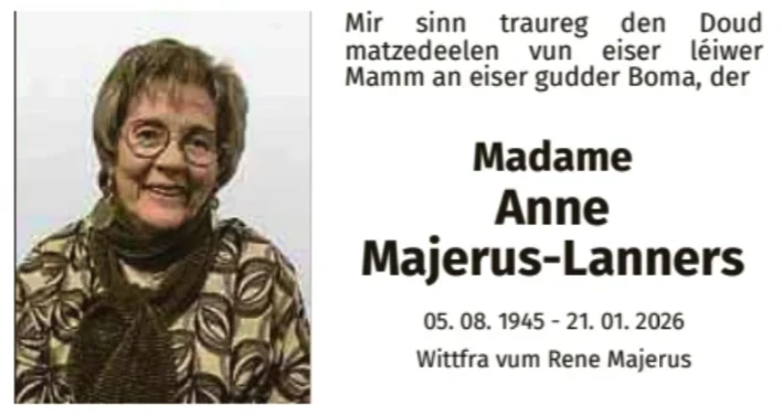 Traueranzeige für Anne Majerus-Lanners